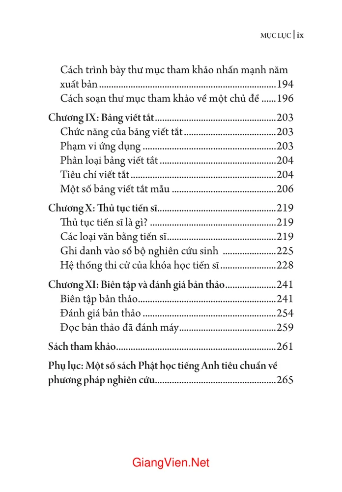 Mục lục chi tiết trang 4 sách Cẩm nang viết khảo luận, luận văn và luận án