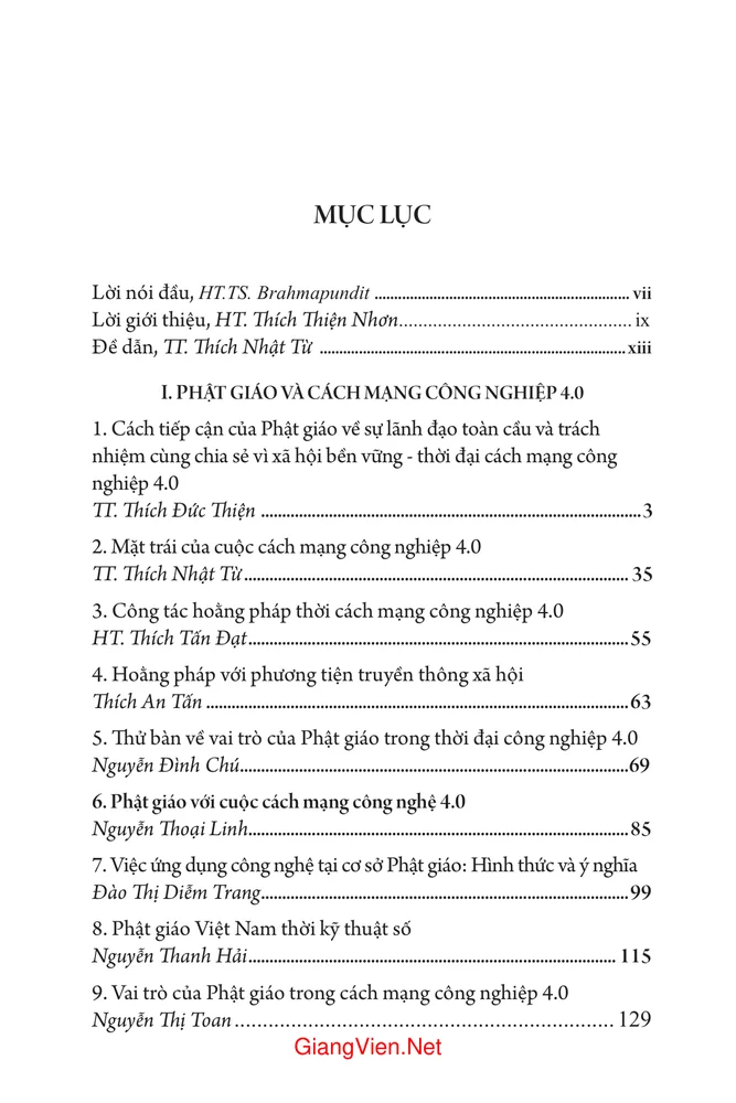Trang bìa chính thức sách Quan điểm Phật Giáo về cách mạng công nghiệp 4.0 và môi trường bền vững