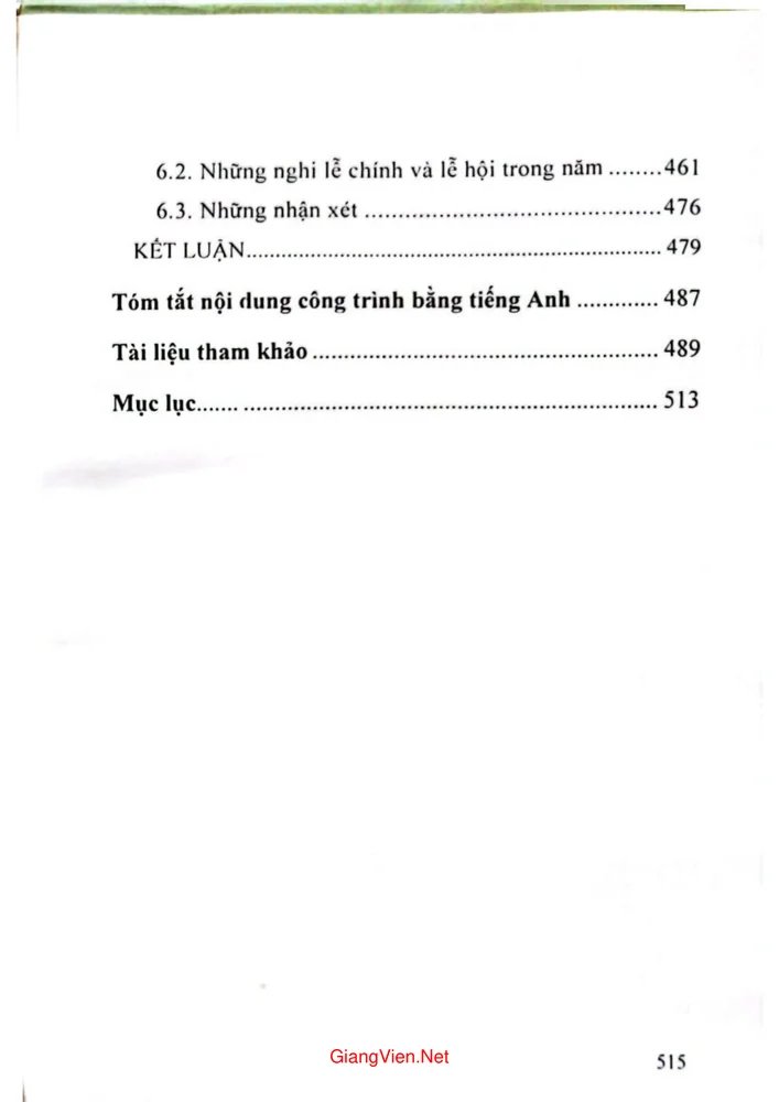 Mục lục chi tiết trang 2 sách Văn hóa dân gian Tày Nùng ở Nghệ An