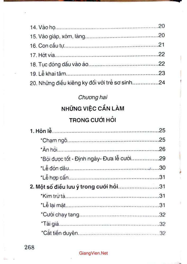 Mục lục chi tiết trang 1 sách Phong tục tập quán người Việt