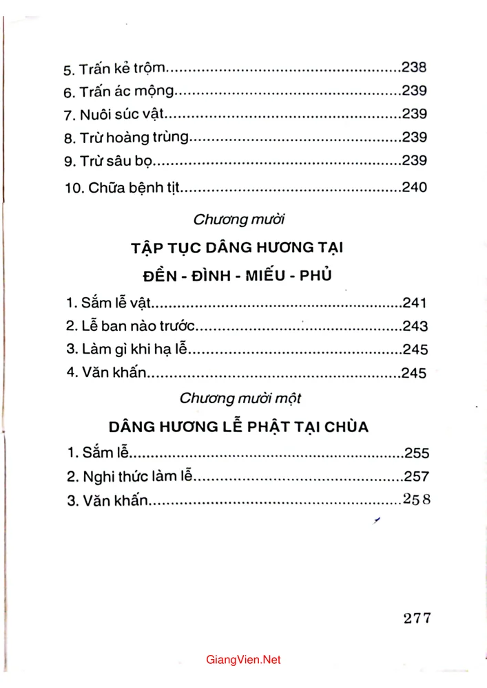 Mục lục chi tiết trang 10 sách Phong tục tập quán người Việt