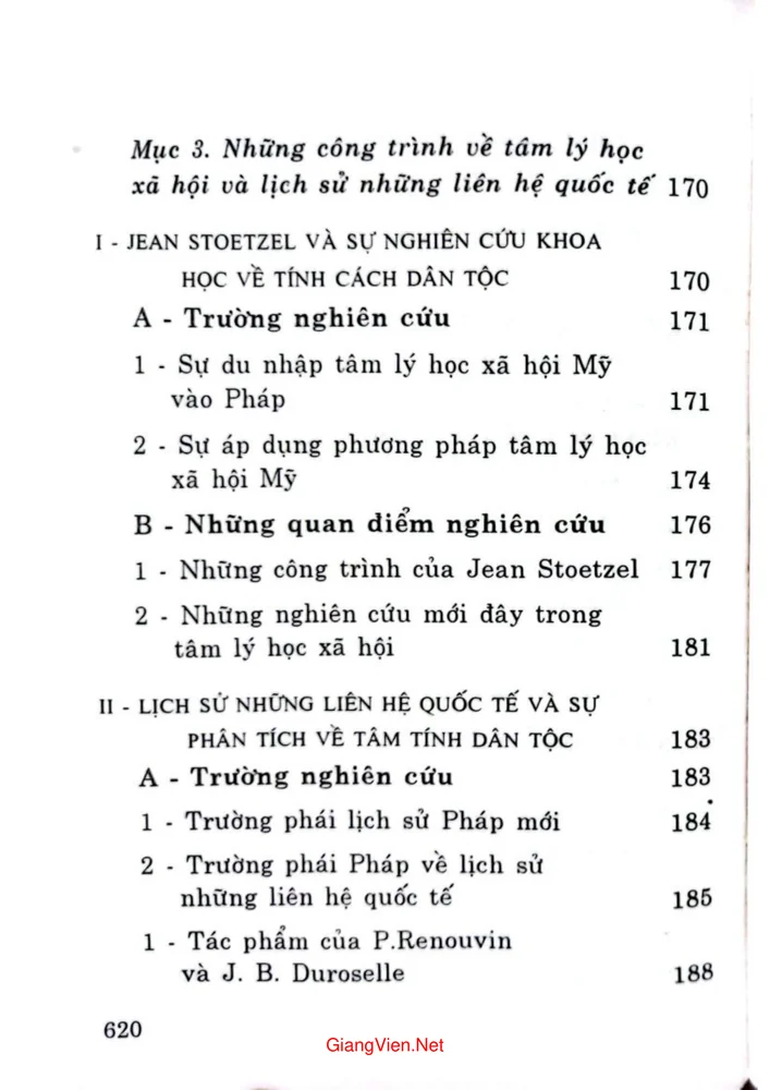 Mục lục chi tiết trang 6 sách Cá tính tập thể của các dân tộc