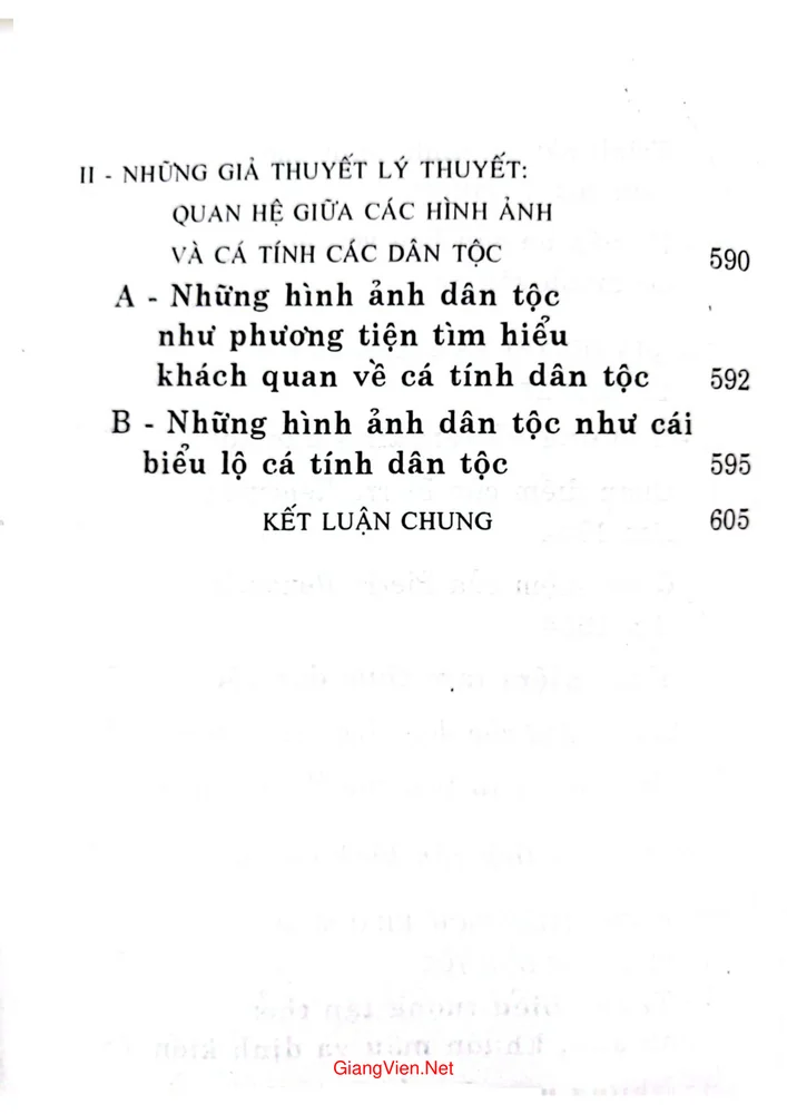 Mục lục chi tiết trang 20 sách Cá tính tập thể của các dân tộc