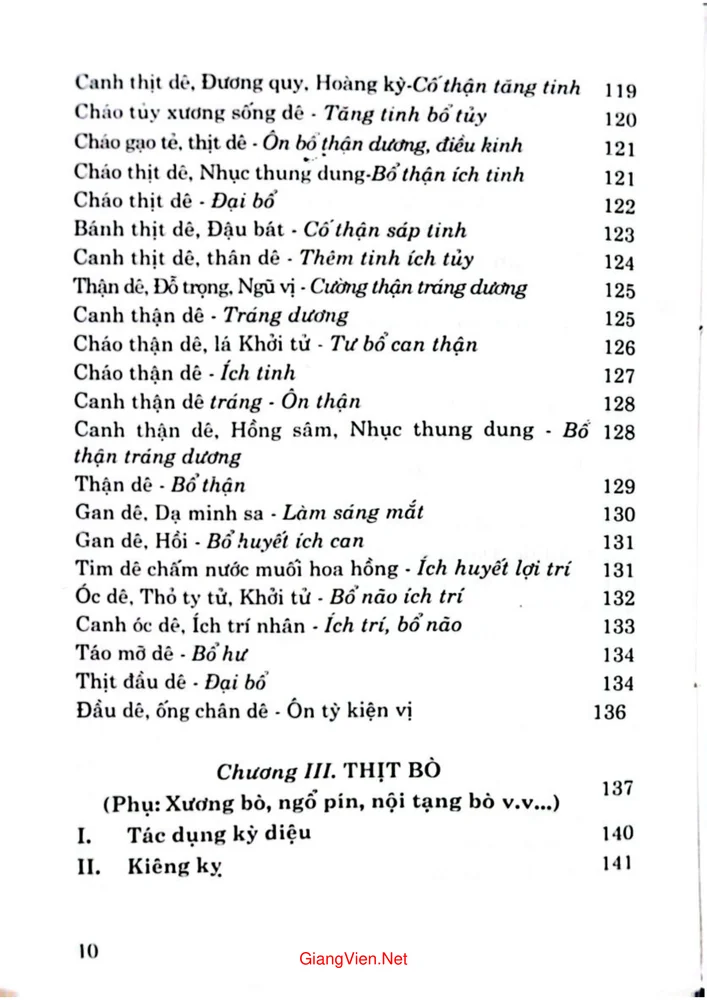 Mục lục chi tiết trang 4 sách Những món ăn, bài thuốc kỳ diệu chế biến từ thịt và trứng