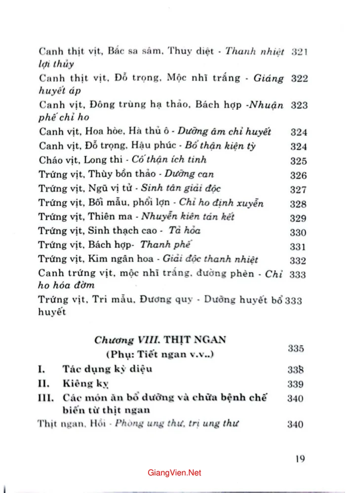 Mục lục chi tiết trang 13 sách Những món ăn, bài thuốc kỳ diệu chế biến từ thịt và trứng