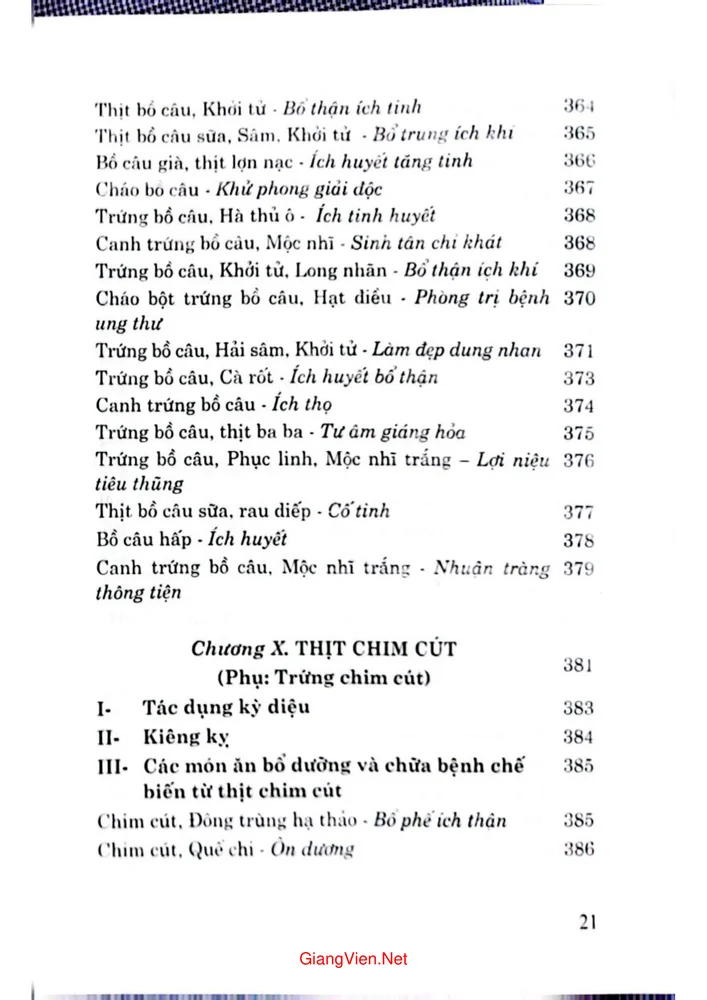 Mục lục chi tiết trang 15 sách Những món ăn, bài thuốc kỳ diệu chế biến từ thịt và trứng