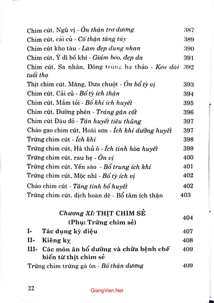 Mục lục chi tiết trang 16 sách Những món ăn, bài thuốc kỳ diệu chế biến từ thịt và trứng
