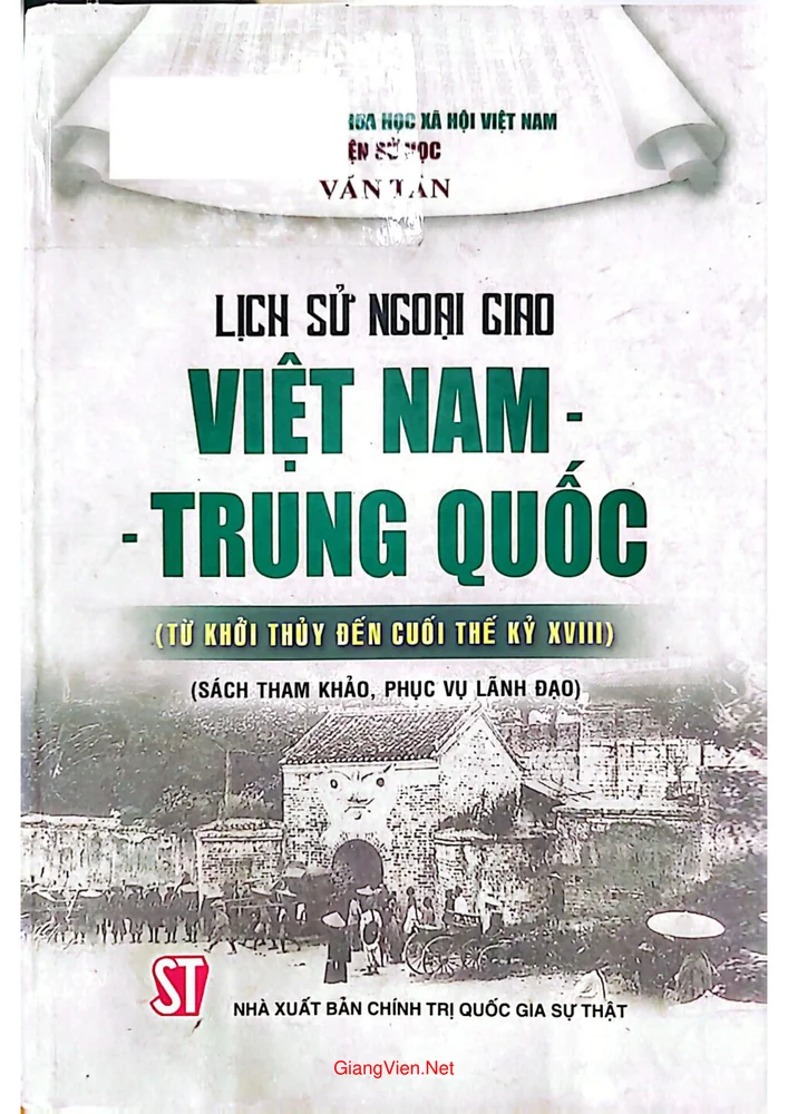 Ảnh bìa của Lịch sử ngoại giao Việt Nam - Trung Quốc (Từ khởi thủy đến cuối thế kỷ XVIII)