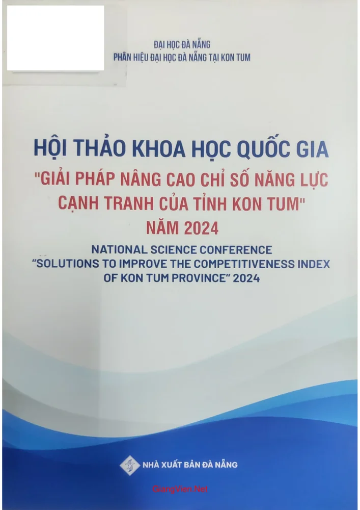 Trang bìa chính thức sách Hội thảo Khoa học quốc gia Giải pháp nâng cao chỉ số năng lực cạnh tranh của tỉnh Kontum năm 2024