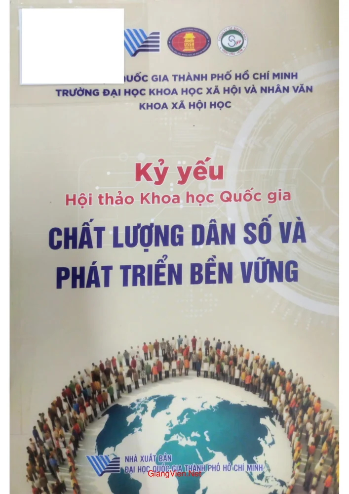 Trang bìa chính thức sách Kỷ yếu Hội thảo khoa học quốc gia chất lượng dân số và phát triển bền vững