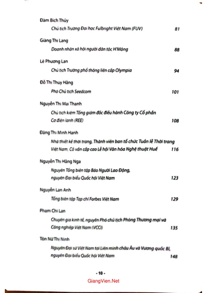 Mục lục chi tiết trang 1 sách Con gái Bà Triệu thế kỷ 21 - Chuyện về những người phụ nữ Việt Nam ghi dấu ấn - 2025