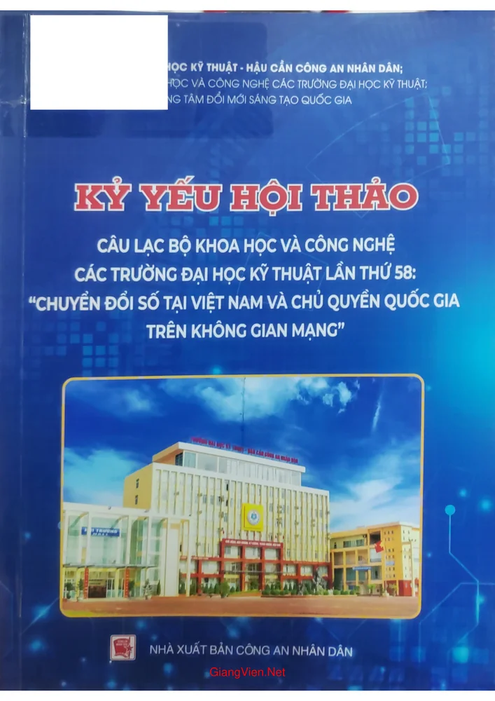 Trang bìa chính thức sách Kỷ yếu Hội thảo Chuyển đổi số quốc gia và chủ quyền quốc gia trên không gian mạng