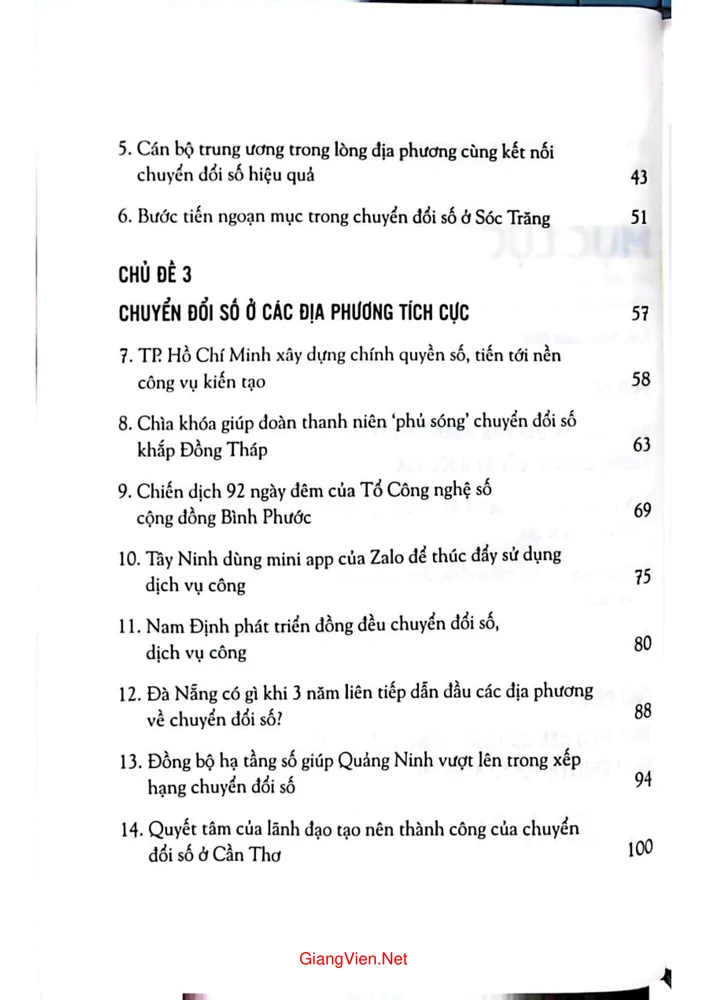 Mục lục chi tiết trang 1 sách Câu chuyện chuyển đổi số