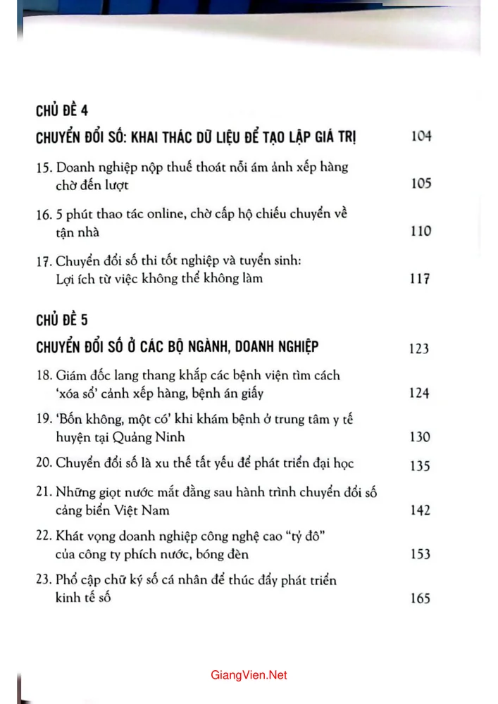 Mục lục chi tiết trang 2 sách Câu chuyện chuyển đổi số