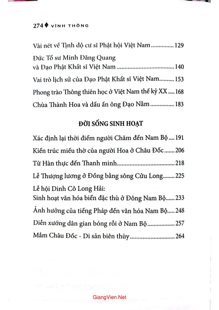 Mục lục chi tiết trang 1 sách Phong vị Nam Hà