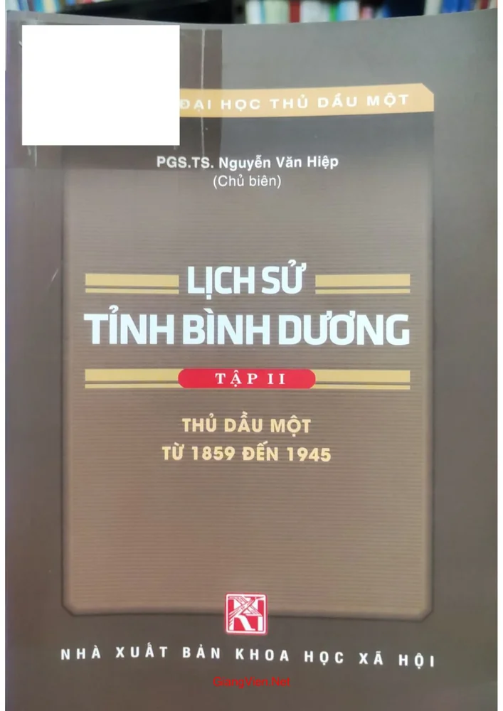 Ảnh bìa của Lịch sử tỉnh Bình Dương, tập 2, Thủ Dầu Một từ 1859 đến 1945