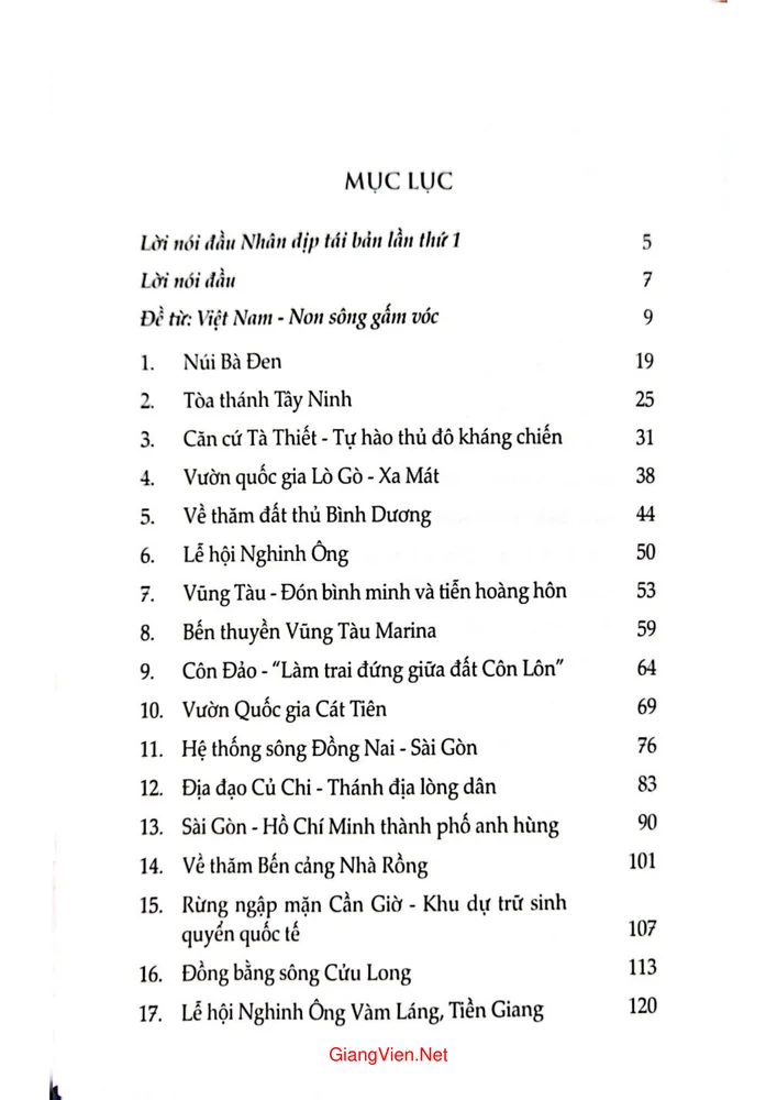 Trang bìa chính thức sách Việt Nam non sông gấm vóc miền Nam