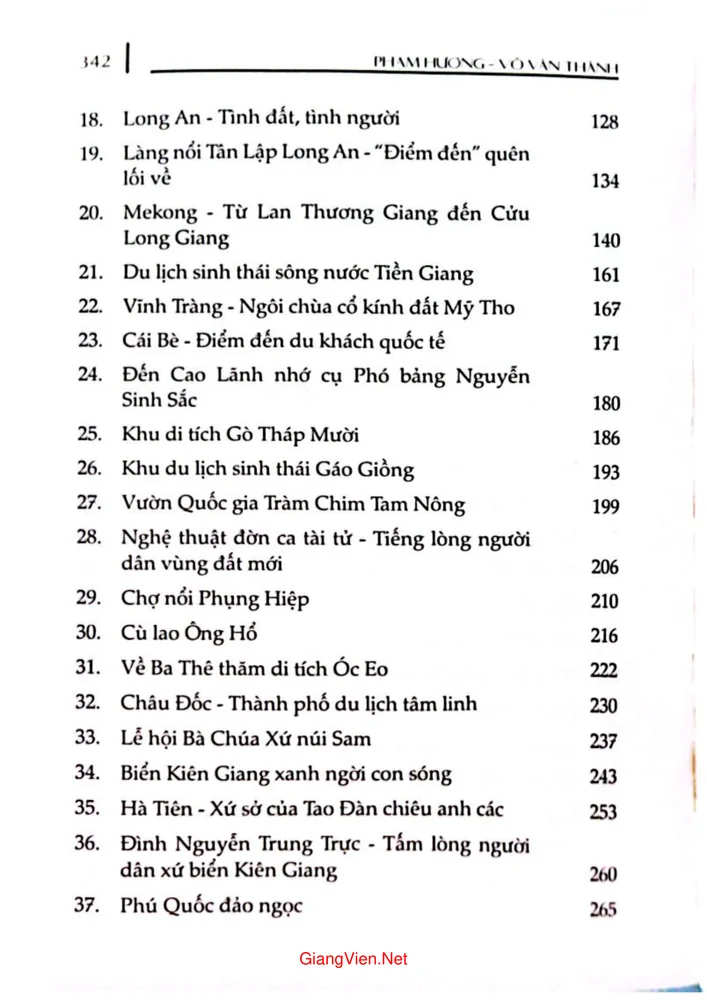 Mục lục chi tiết trang 1 sách Việt Nam non sông gấm vóc miền Nam