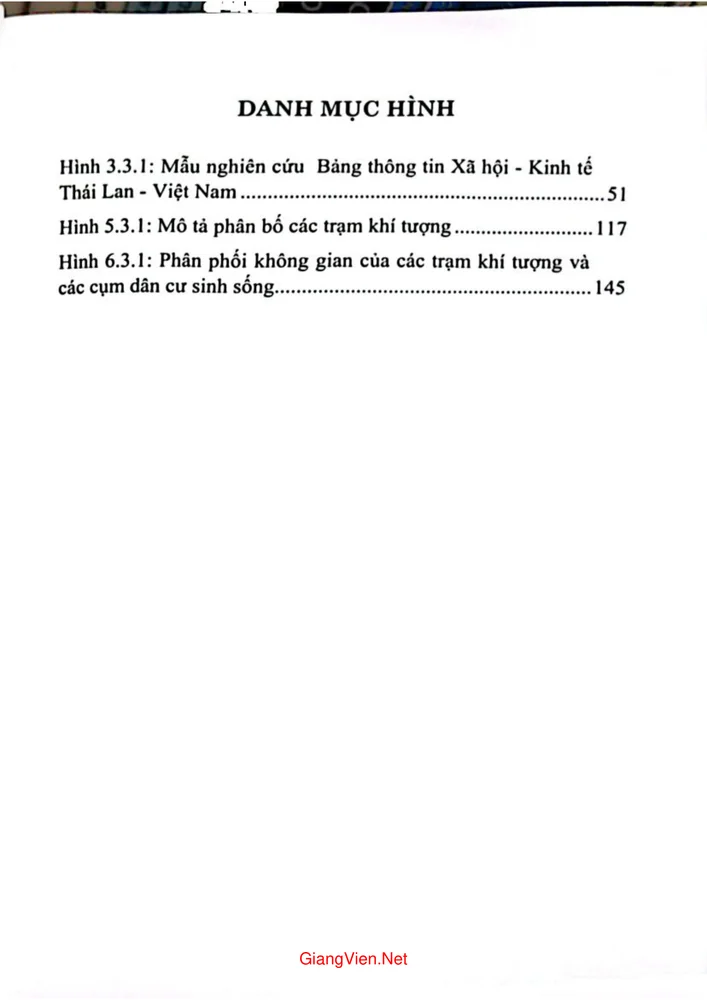Mục lục chi tiết trang 3 sách Biến động lượng mưa và phát triển con người