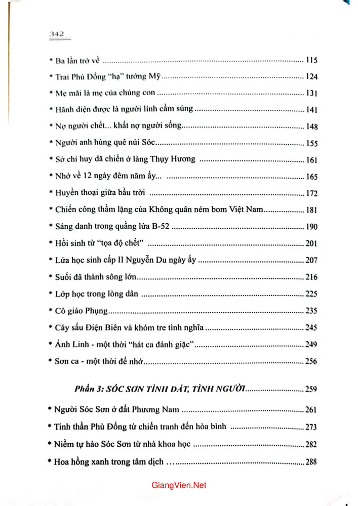 Mục lục chi tiết trang 1 sách Theo dấu chân Phù Đổng