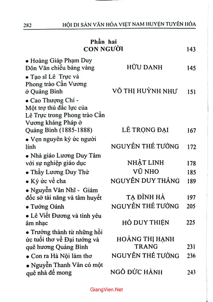 Mục lục chi tiết trang 2 sách Tuyên Hóa quê hương, con người