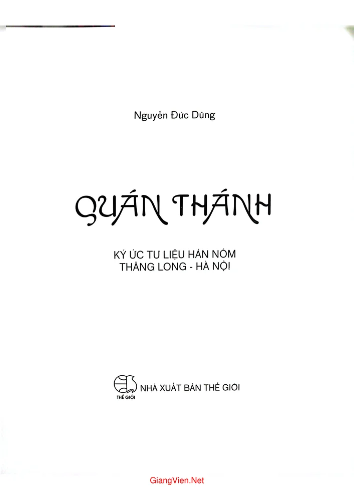 Trang bìa chính thức sách Quán Thánh