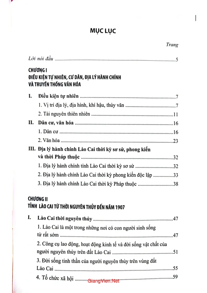 Trang bìa chính thức sách Lịch sử tỉnh Lào Cai từ 1907 đến 1950
