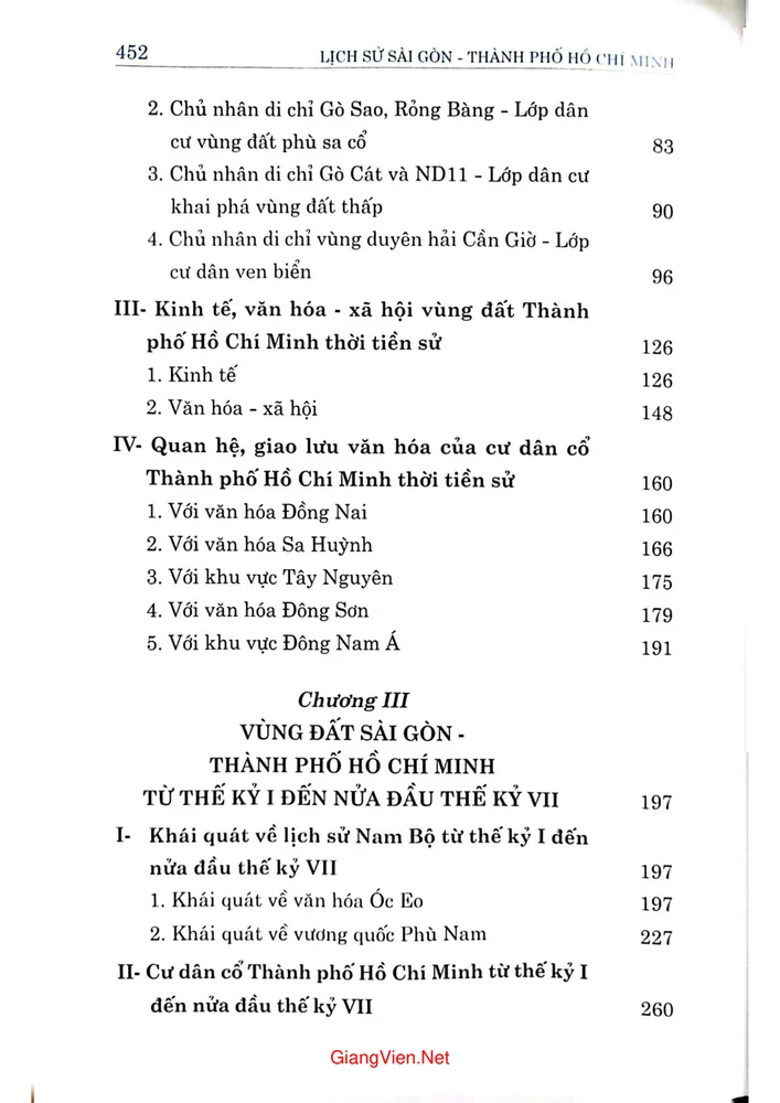 Mục lục chi tiết trang 1 sách Lịch sử Sài Gòn thành phố Hồ Chí Minh, tập 1, vùng đất Sài Gòn thành phố Hồ Chí Minh từ khởi nguyên đến thế kỷ XVI