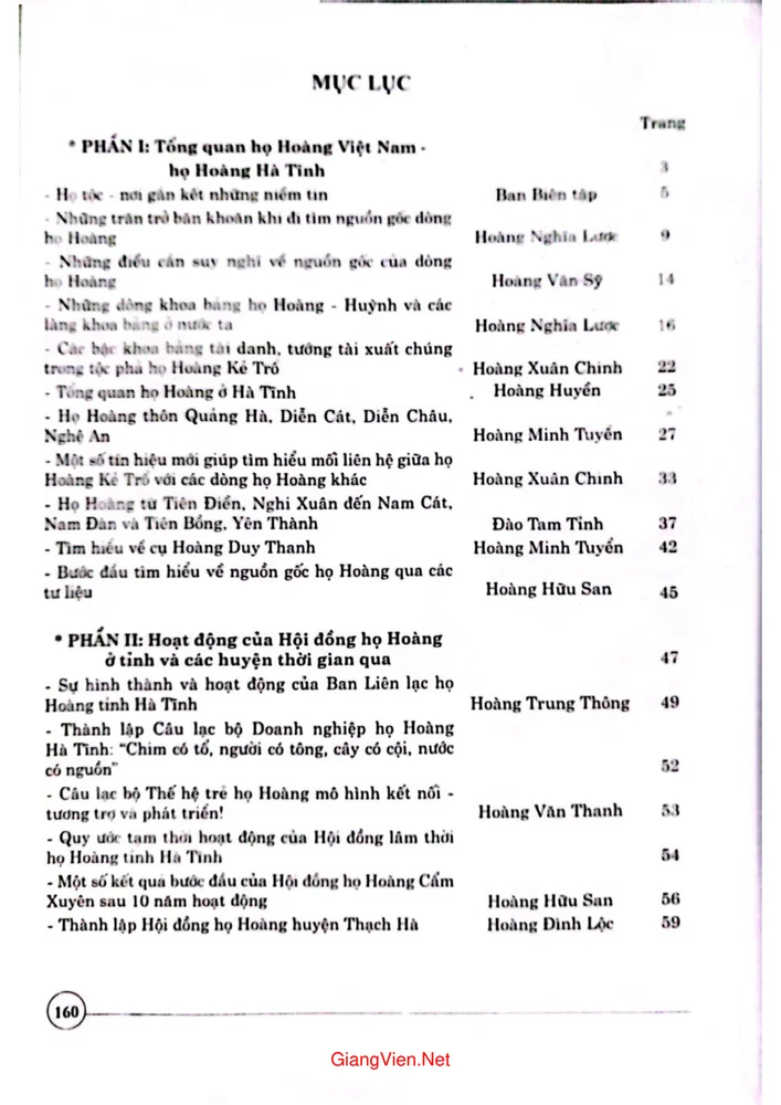 Trang 1 - Ảnh minh họa nội dung sách Họ Hoàng Hà Tĩnh - Tư liệu thông tin
