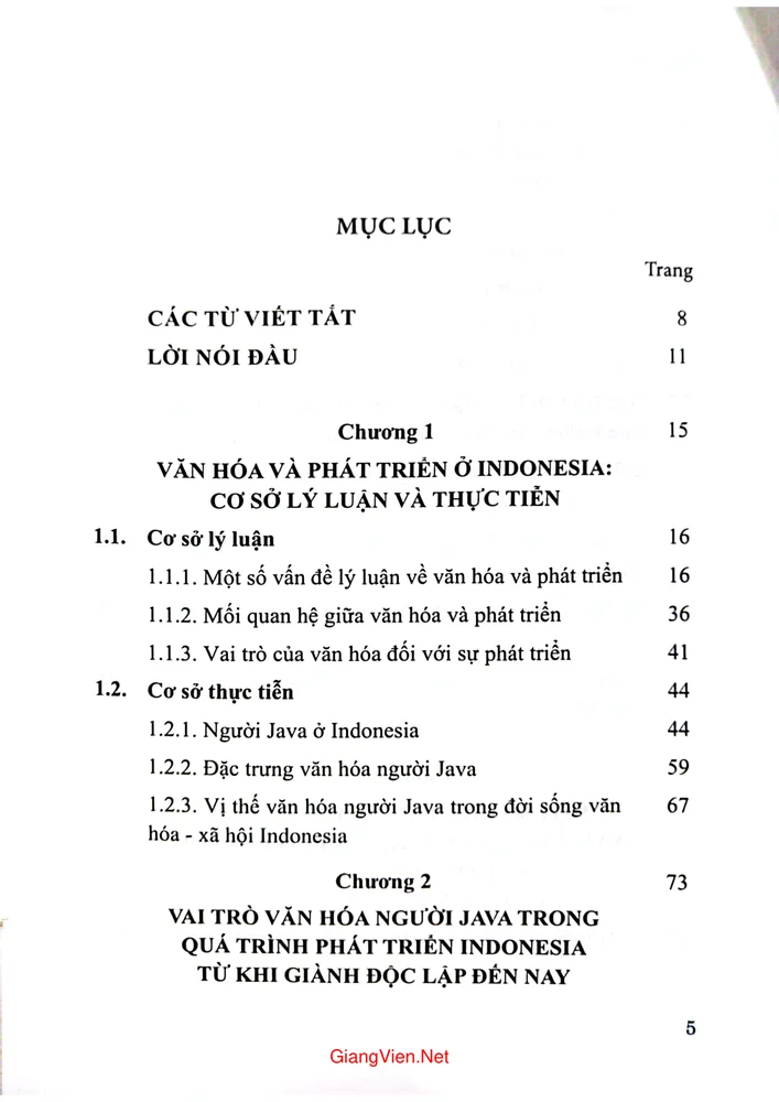 Trang 1 - Ảnh minh họa nội dung sách Vai trò văn hóa người Java đối với sự phát triển của Indonesia