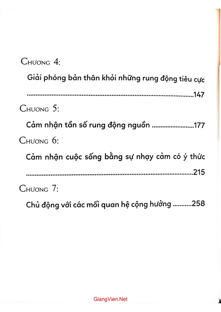 Mục lục chi tiết trang 1 sách Tần số rung động quyền năng tiến hóa của linh hồn