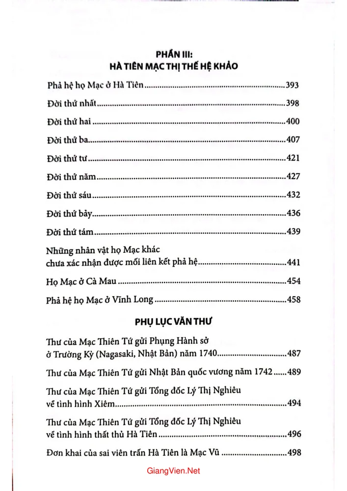Trang 4 - Ảnh minh họa nội dung sách Mạc Thị gia phả (Họ Mạc với vùng đất Hà Tiên)