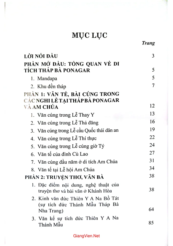Trang 1 - Ảnh minh họa nội dung sách Tư liệu dân gian về Thiên Y A Na thánh mẫu ở Khánh Hòa