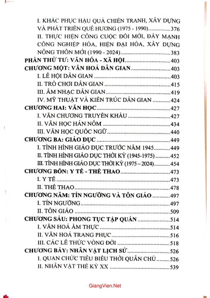 Mục lục chi tiết trang 3 sách Địa chí huyện Quảng Điền - 2025