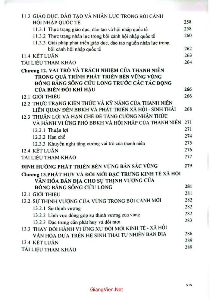 Mục lục chi tiết trang 6 sách Đặc trưng và đổi mới kinh tế, xã hội, văn hóa của đồng bằng sông Cửu Long trong bối cảnh mới