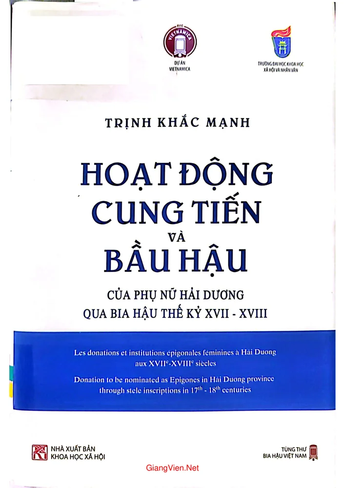 Ảnh bìa của Hoạt động cung tiến và bầu hậu của phụ nữ Hải Dương qua bia hậu thế kỷ XVII và XVIII