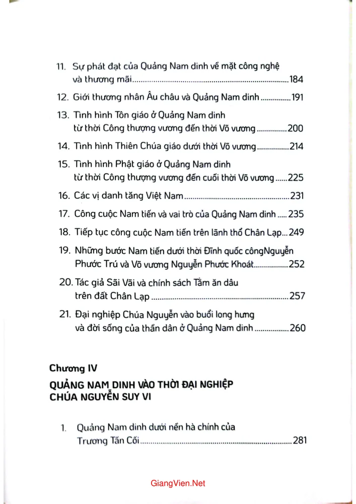 Mục lục chi tiết trang 3 sách Quảng Nam qua các thời đại