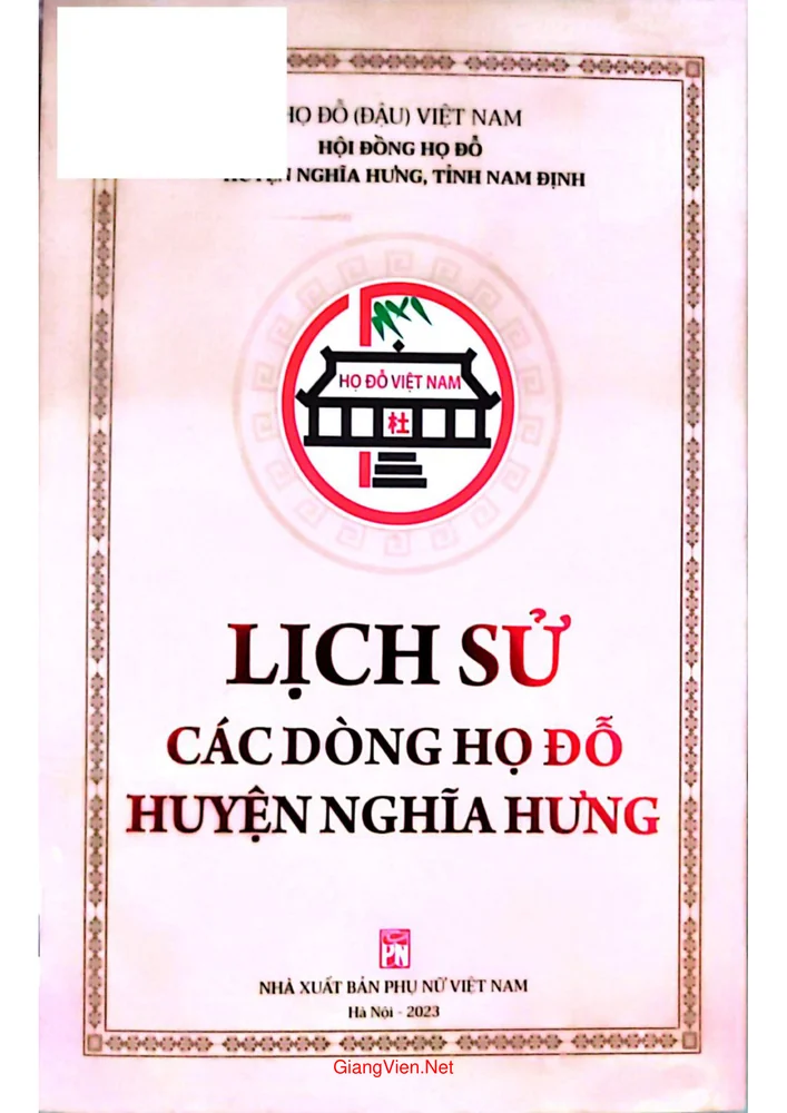 Ảnh bìa của Lịch sử các dòng họ Đỗ huyện Nghĩa Hưng