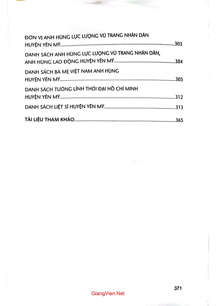 Mục lục chi tiết trang 4 sách Yên Mỹ truyền thống văn hiến và nhân vật lịch sử