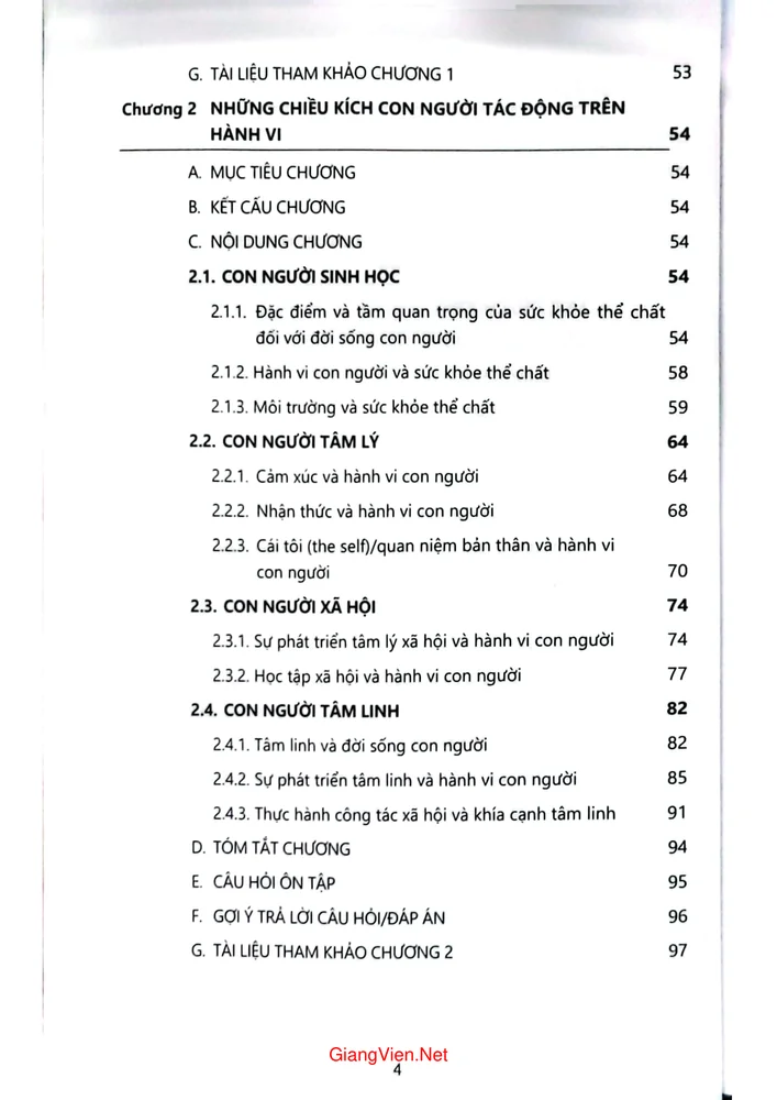 Trang 2 - Ảnh minh họa nội dung sách Hành vi con người và môi trường xã hội