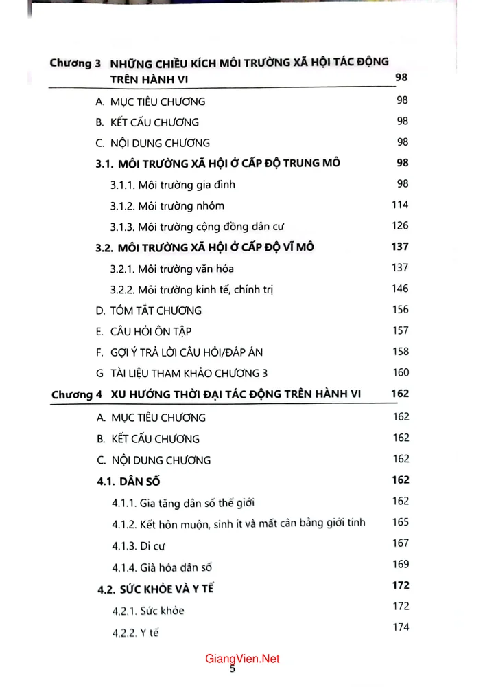 Trang 3 - Ảnh minh họa nội dung sách Hành vi con người và môi trường xã hội