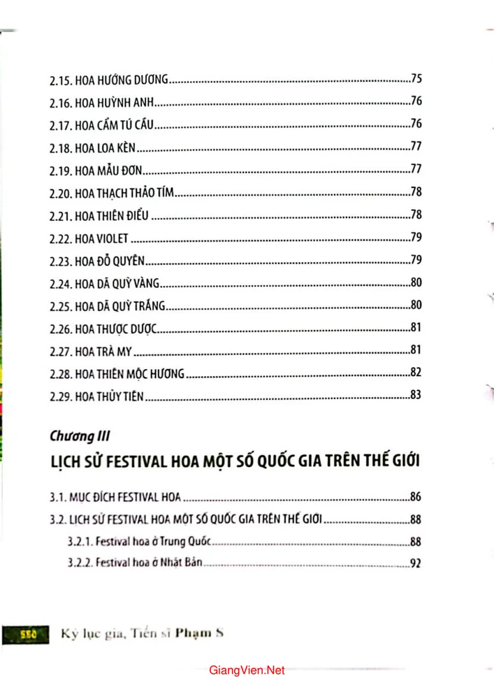 Mục lục chi tiết trang 2 sách Đà Lạt Festival hoa Đà Lạt tầm cỡ quốc gia và đẳng cấp quốc tế