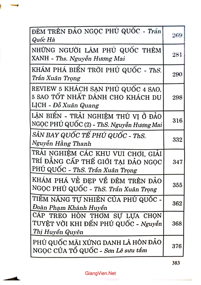 Mục lục chi tiết trang 2 sách Thành phố đảo Phú Quốc hành trình phát triển bền vững
