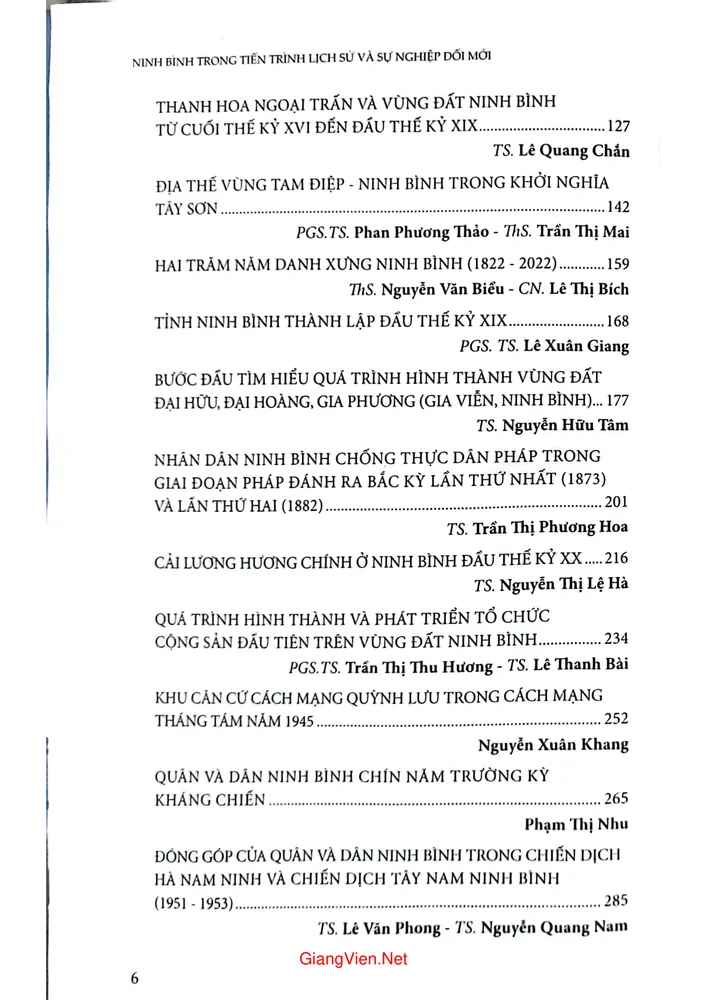 Trang 2 - Ảnh minh họa nội dung sách Ninh Bình trong tiến trình lịch sử và sự nghiệp đổi mới