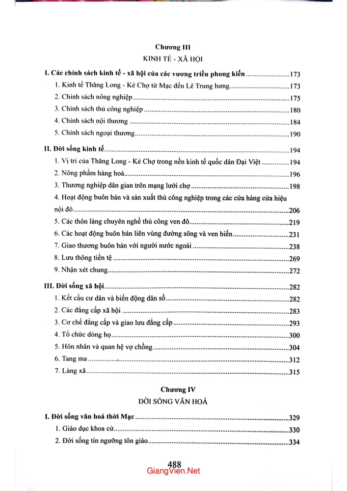 Mục lục chi tiết trang 1 sách Thăng Long kẻ chợ, thời Mạc Lê Trung Dung