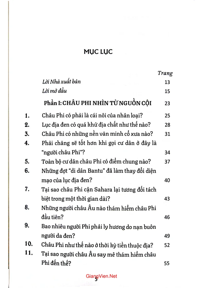 Trang bìa chính thức sách Châu Phi qua 100 câu hỏi