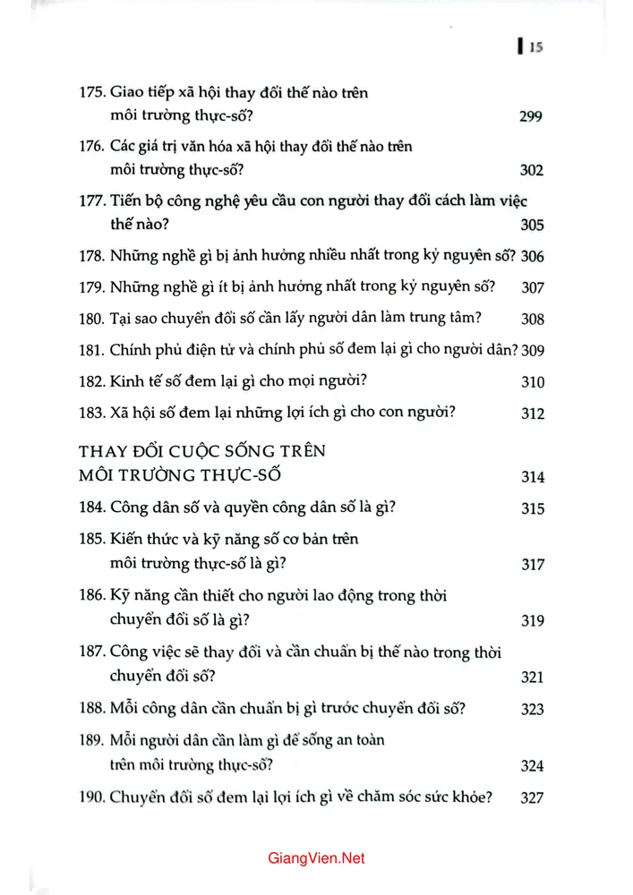 Mục lục chi tiết trang 10 sách Hỏi đáp về chuyển đổi số