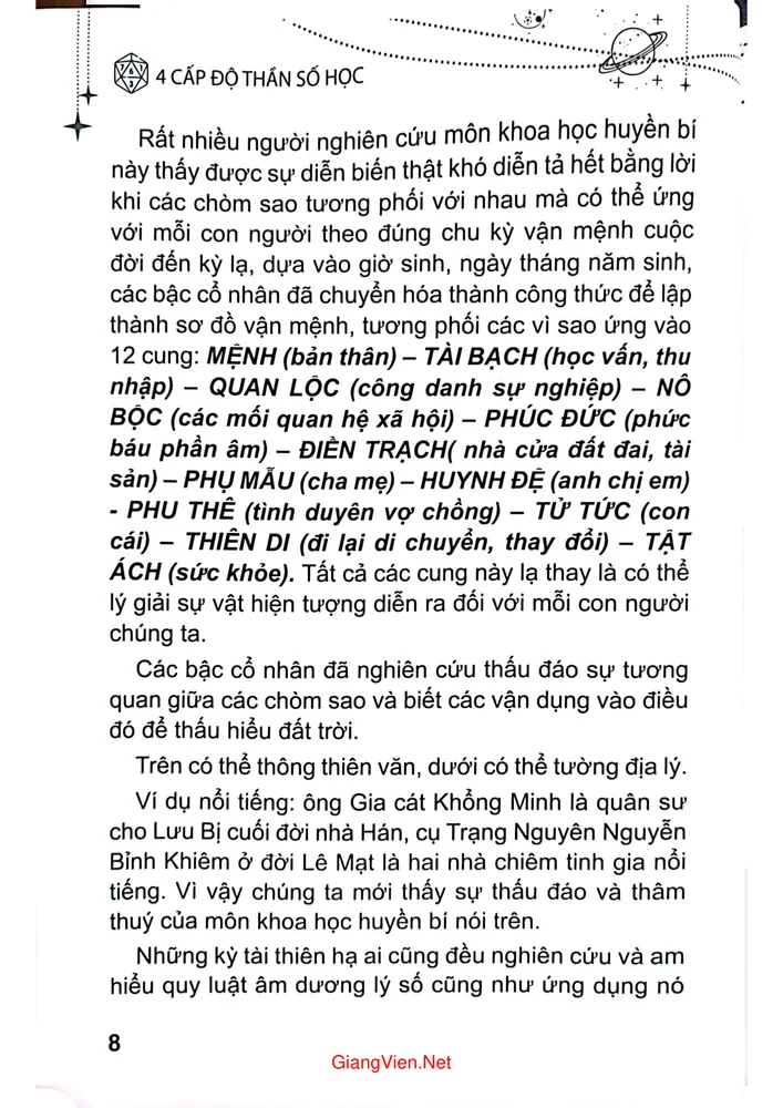 Mục lục chi tiết trang 5 sách 4 cấp độ thần số
