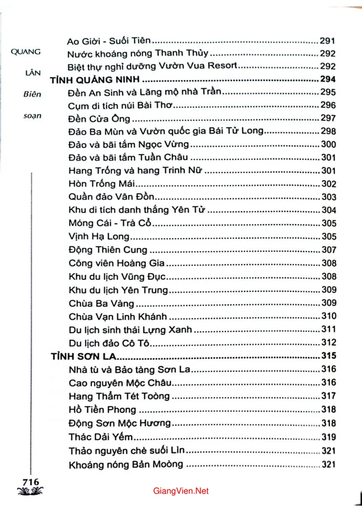 Mục lục chi tiết trang 7 sách Non nước Việt Nam 63 tỉnh thành