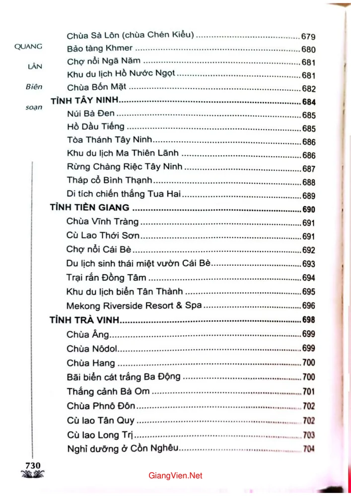 Mục lục chi tiết trang 21 sách Non nước Việt Nam 63 tỉnh thành